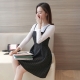 韓版新品 氣質加分 直條紋高腰吊帶連身裙 洋裝